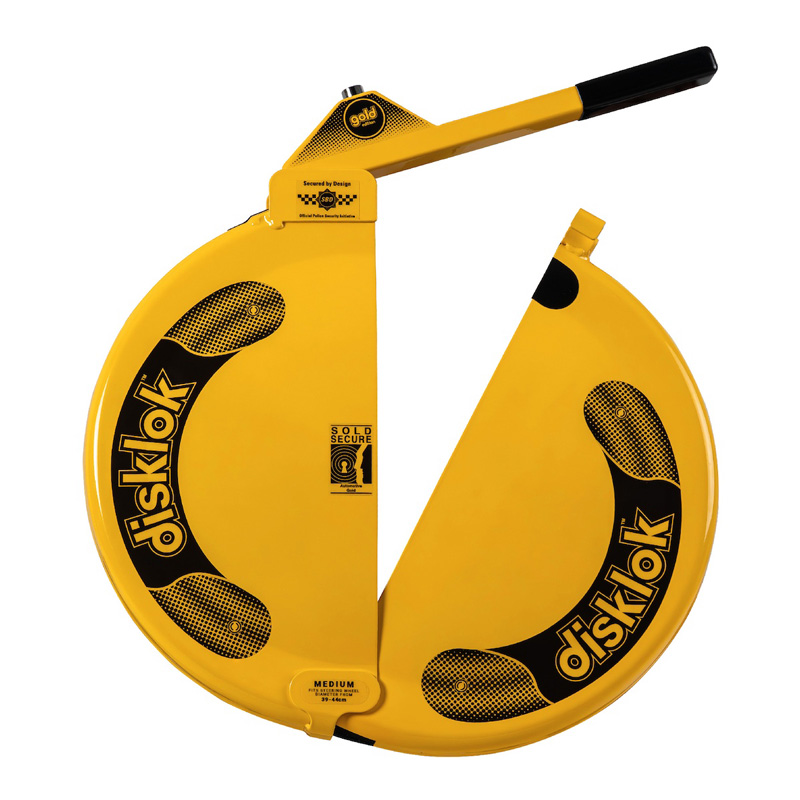 Disklok Antivol Bloque-Volant 'Gold Edition' - Taille Medium - 39-44cm - Jaune - SCM MP-03 homologué
