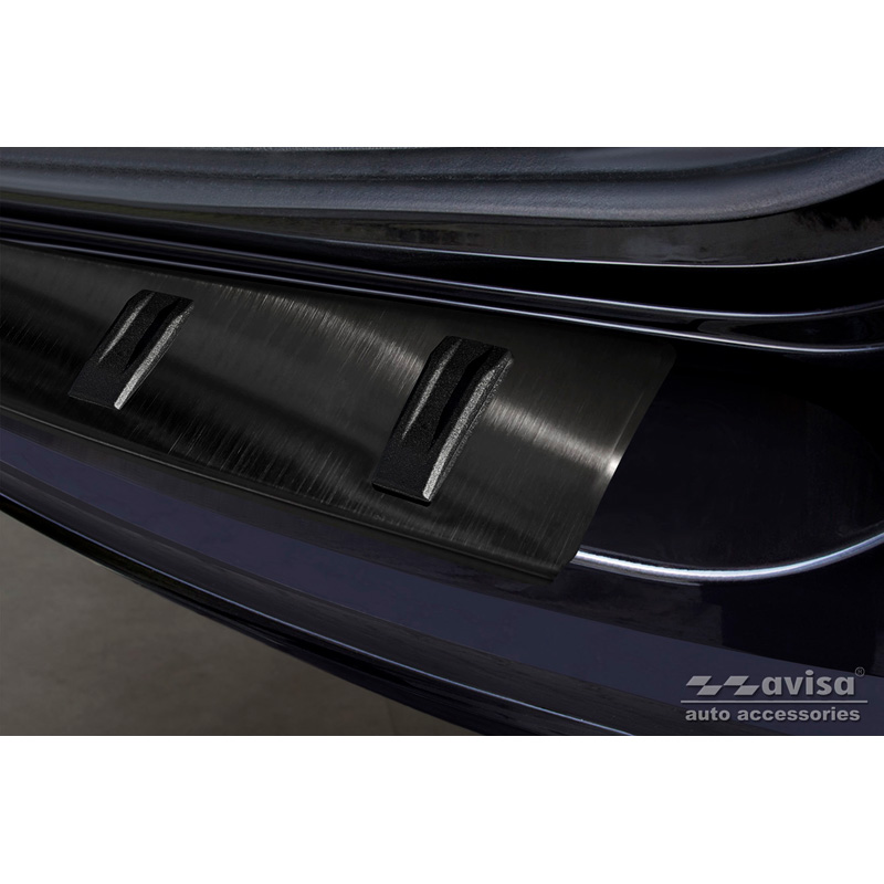 Protection de seuil arrière inox noir sur mesure pour Volkswagen Sharan II & Seat Alhambra II 2010- 'STRONG EDITION'