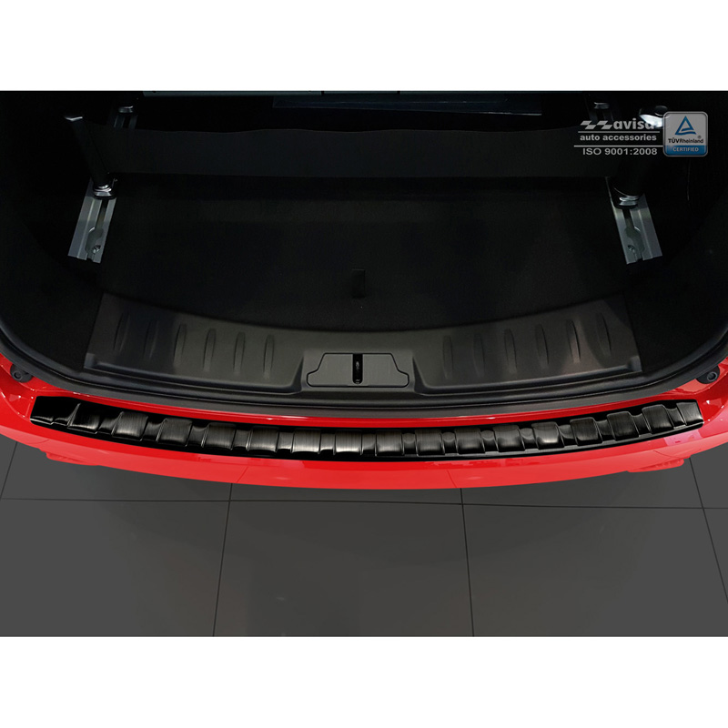 Protection de seuil arrière inox noir sur mesure pour Jaguar E-Pace 2017-2020 & FL 2020- 'Ribs'