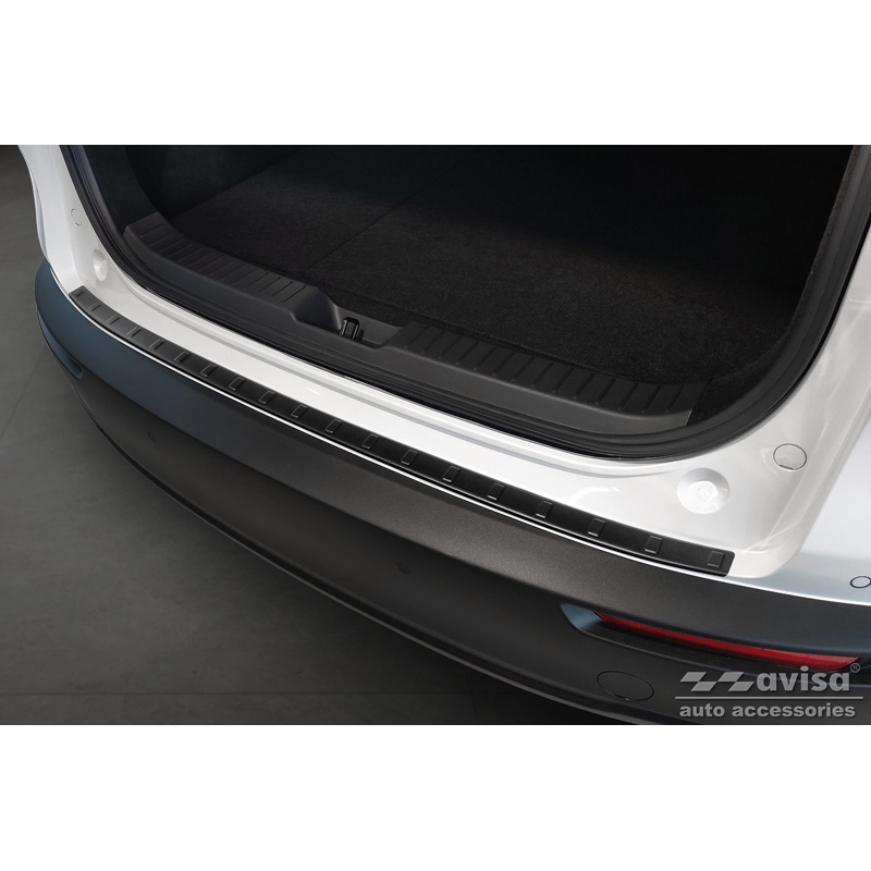 Protection de seuil arrière inox noir mat sur mesure pour Mazda CX-30 2019 'Ribs'