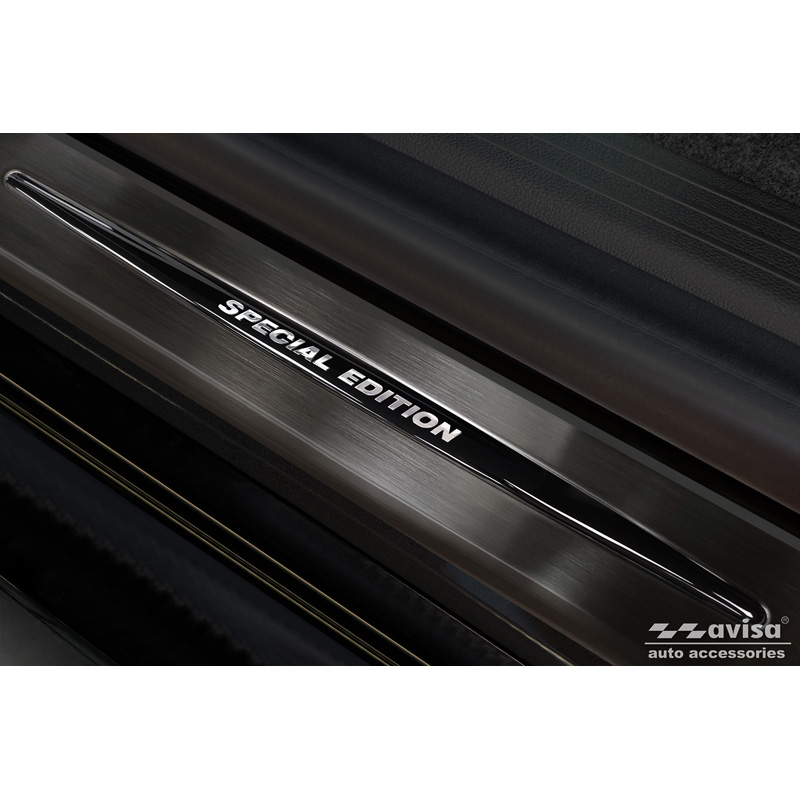 Seuils de portes inoxydable noir sur mesure pour Renault Megane E-Tech 2022- - 'Special Edition' - 4-pièces