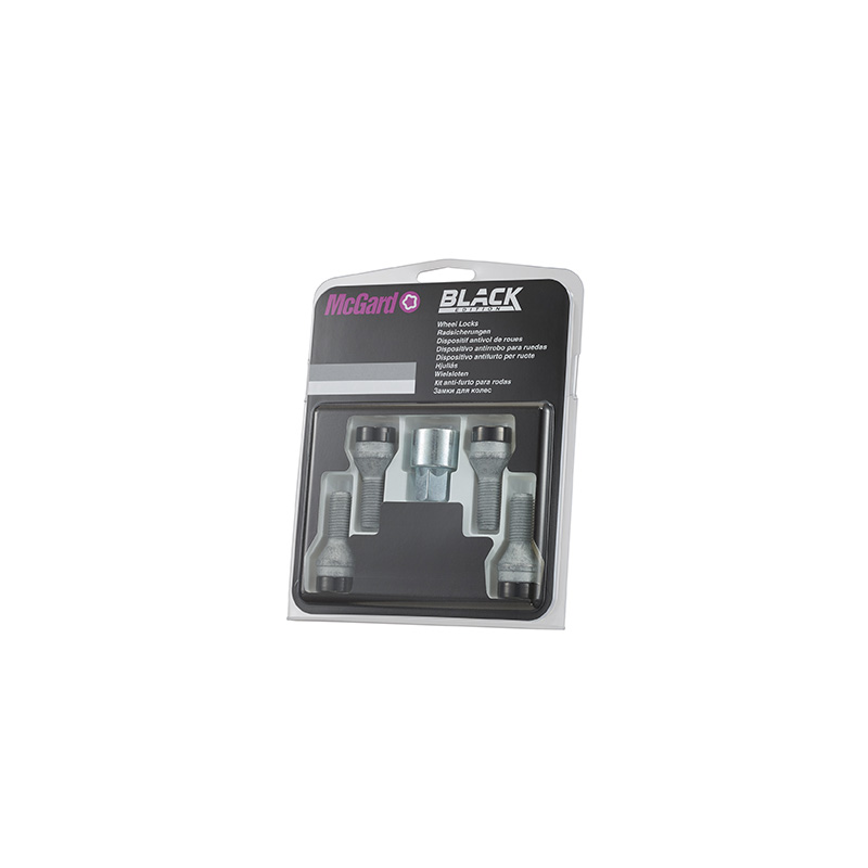 McGard Boulons antivol M14x1.25 Noir - Conique - Longueur 27.3mm (Ouverture de clé 17mm)