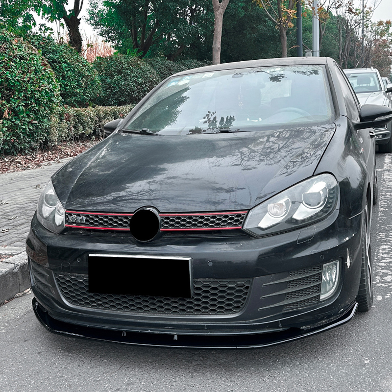 Spoiler avant sur mesure pour Volkswagen Golf VI GTi 2008-2012 (ABS Noir luisant)