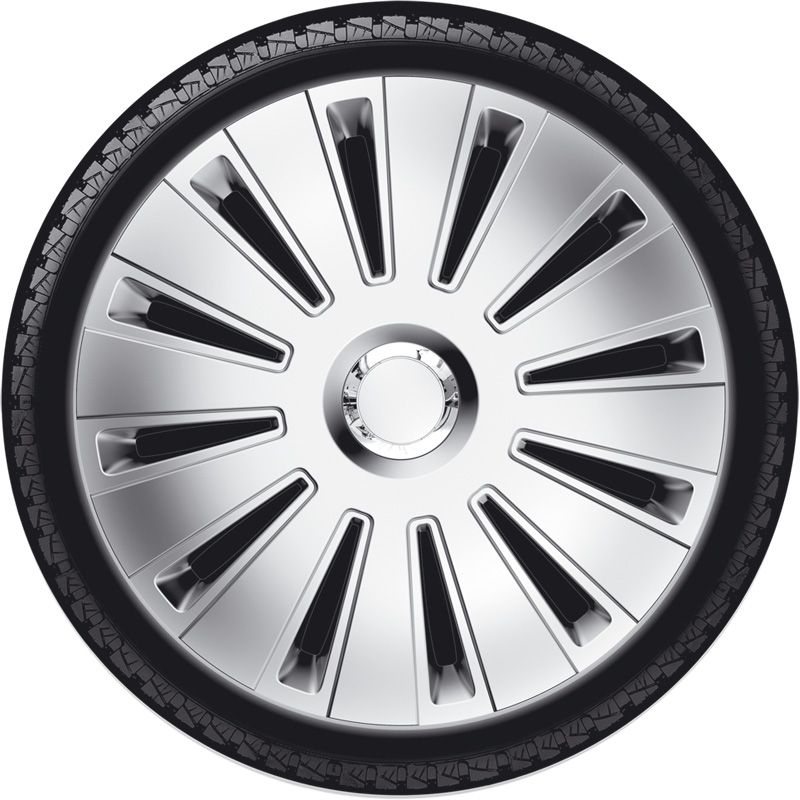 Jeu d'enjoliveurs Daytona Pro 13-inch argent/anneau chromé