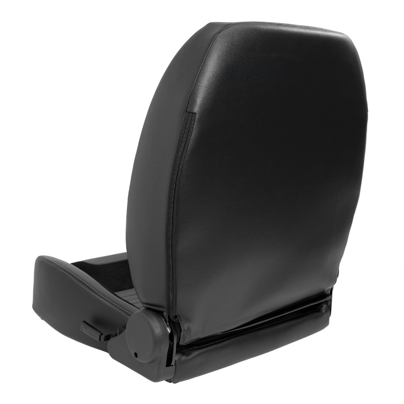 Siège baquet 'Classic II' - Simili Cuir Noir + suède + Surpiqûres gris - Dossier réglable à gauche - incl. glissières