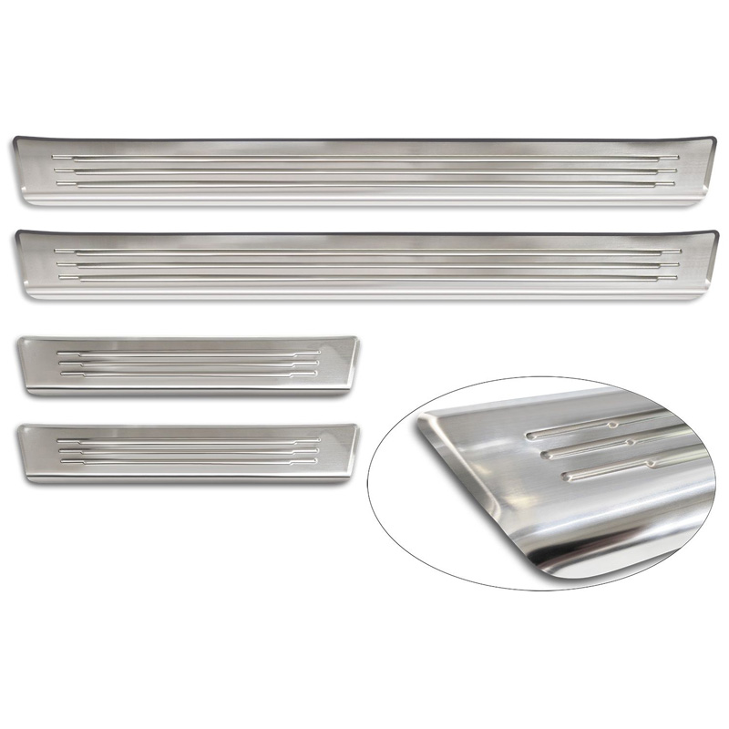 Avisa Seuils de portes inox sur mesure pour Omoda 5 2024- - 'Lines' - 4-pièces
