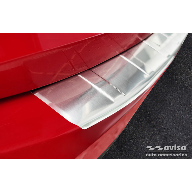Protection de seuil arrière inox sur mesure pour Seat Ibiza 6J 5-portes Facelift 2012-2017 'Ribs'