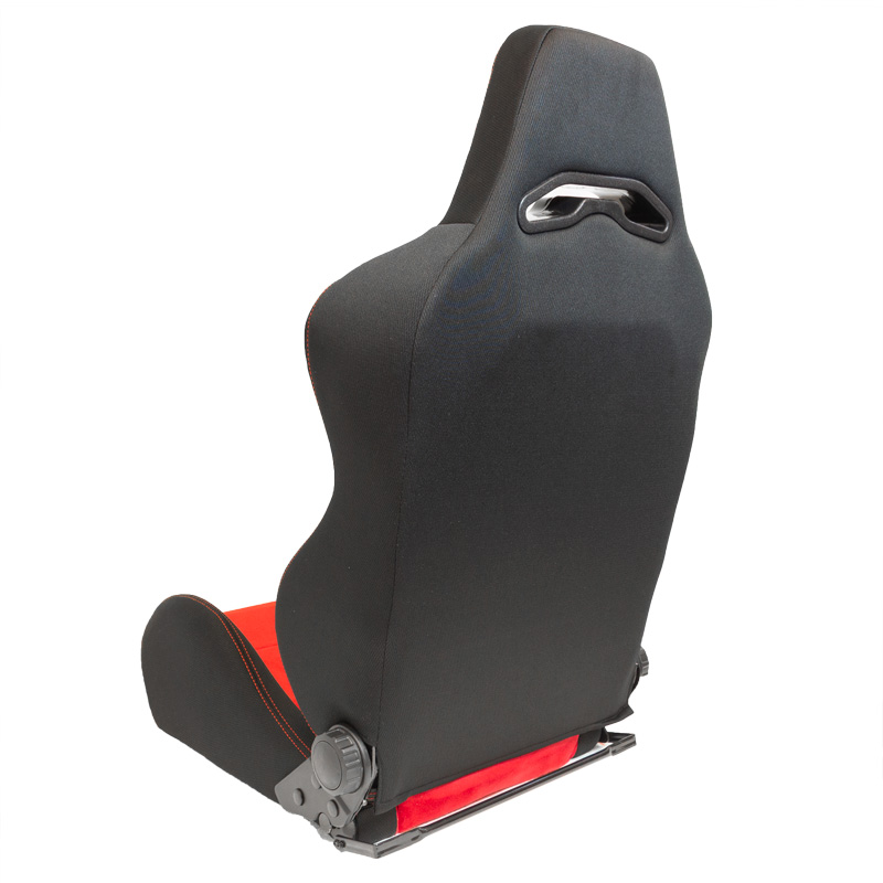 Siège baquet 'Eco Soft' - Noir/Rouge - Dossier réglable - incl. glissières