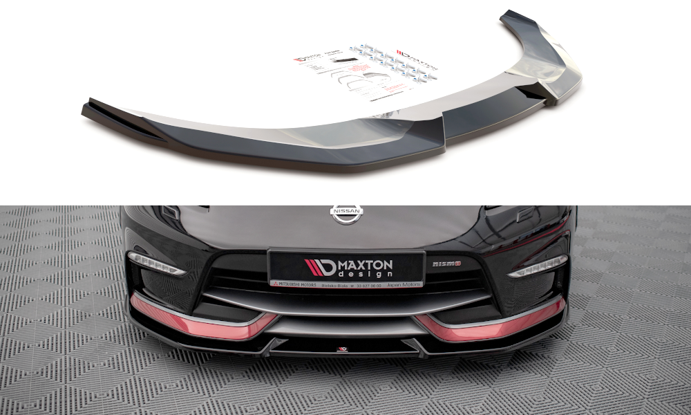 Voorspoiler V.2 Nissan Nismo 370Z Maxton Glans Zwart