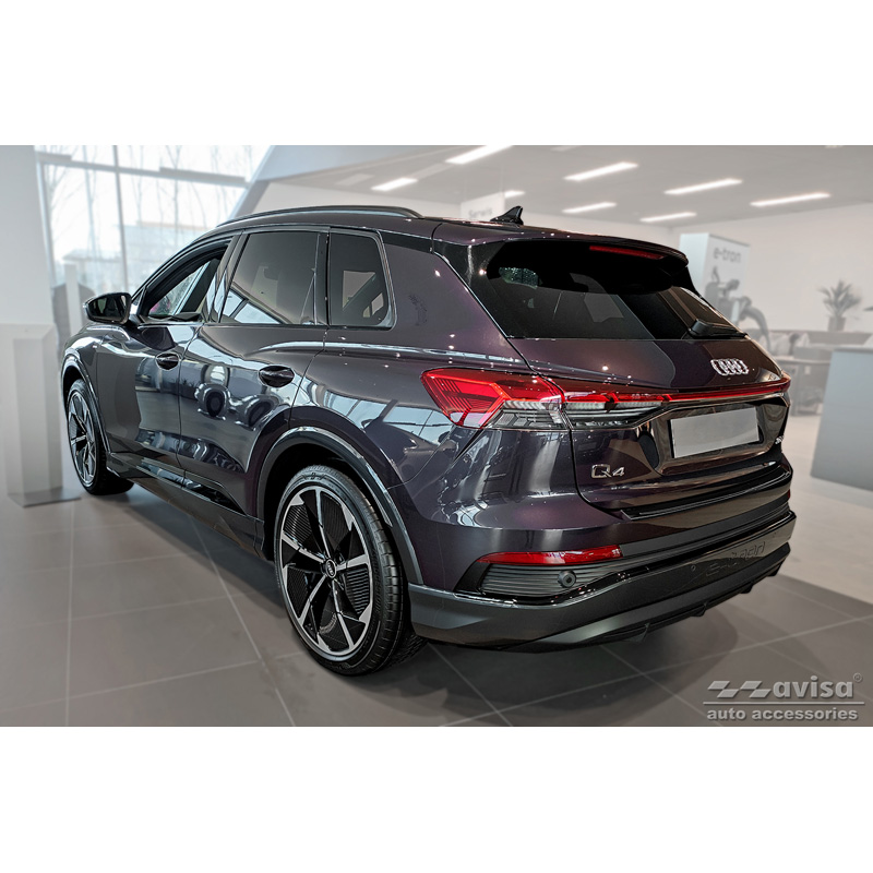 Protection de seuil arrière inox noir sur mesure pour Audi Q4 E-Tron 2021-