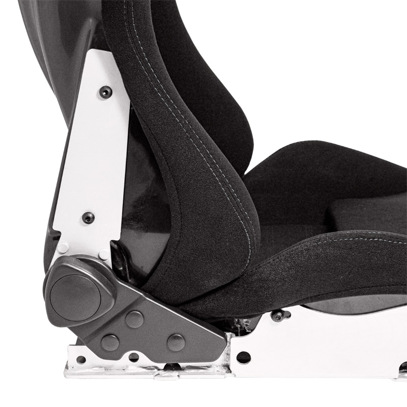 Siège baquet 'BS5' - Noir/Gris - Dossier réglable en polyester - incl. glissières