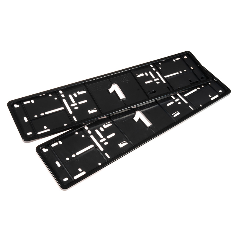 Set de Portes-plaque synthétique Premium 52,7x12,3cm 9 Type Mono - Noir - 2 pièces