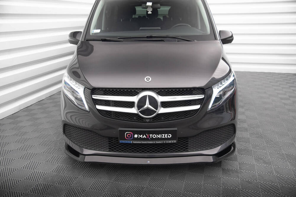 Voorspoiler V.1 Mercedes V Klasse W447 FL Maxton Glans Zwart
