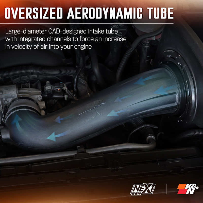 K&N NextGen d'admission d'air froid  sur mesure pour Cadillac/Chevrolet /GMC 5.3L/6.2L V8 2019- (50-3110)