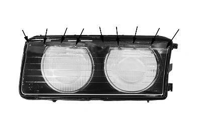 koplampglas, H7+H7, ZKW, rechts, 09/1994-BMW 3 serie E36, 1990-1