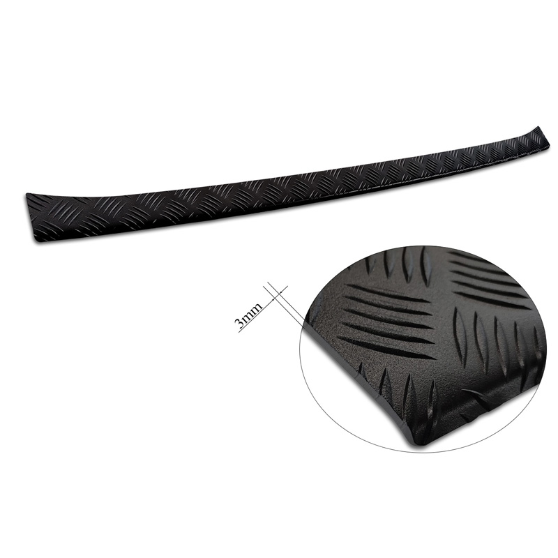 Protection de seuil arrière en aluminium noir mat sur mesure pour Mercedes Sprinter III 2018- 'Riffled plate'