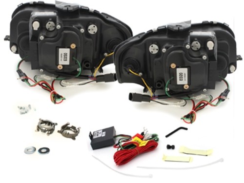 Headlights fits Audi A3 8P 03-08 Tube Light LED chome