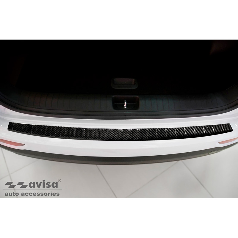 Protection de seuil arrière carboné 3D sur mesure pour Kia Sportage IV Facelift 2018-2021 'Ribs'