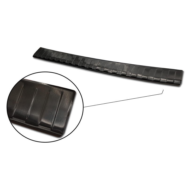 Protection de seuil arrière inox noir sur mesure pour Mercedes GLS (X167) 2019-2023 & FL 2023- 'Ribs'