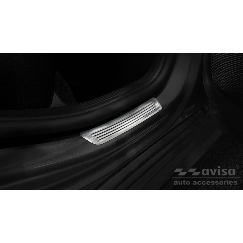 Seuils de portes inoxydable sur mesure pour Mercedes Classe-A W177 HB/Sedan 2018- 2-pièces (portes arrières)