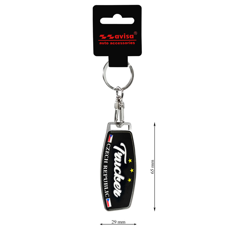 Porte-clés en acier inoxydable - Trucker/Czech Republic