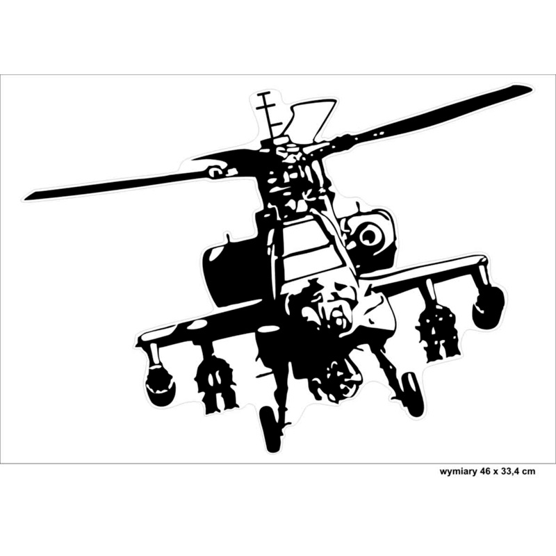 Autocollant AutoTattoo Helicopter - 45x33cm
