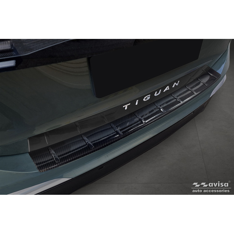 Protection de seuil arrière carboné 3D sur mesure pour Volkswagen Tiguan III (CT1) 2024- 'Ribs'