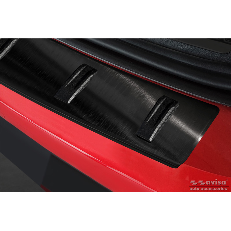 Protection de seuil arrière inox noir sur mesure pour Seat Leon ST (5F) 2013-2017 & Facelift 2017-2020 'STRONG EDITION'