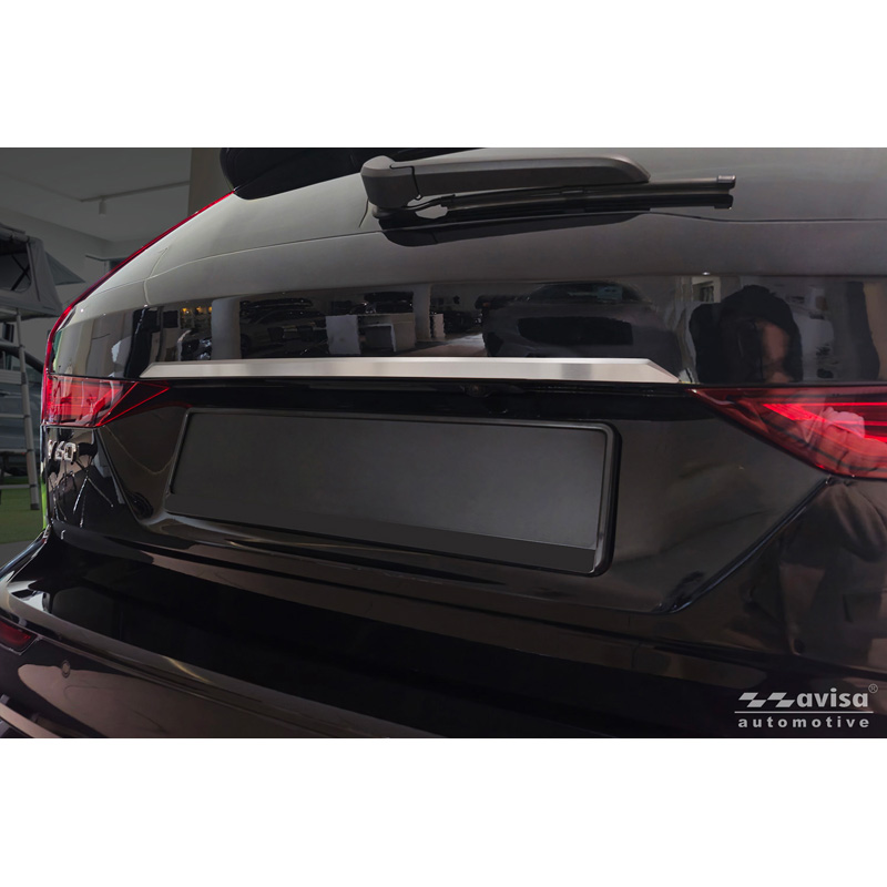 Avisa Revêtement d'habillage du hayon du coffre inox brossé sur mesure pour Volvo V60 II 2018-