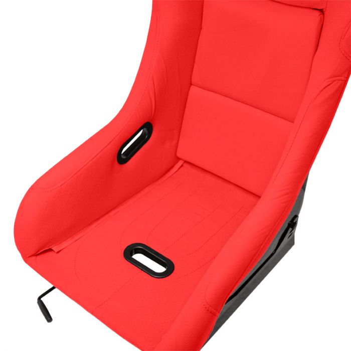 Siège baquet 'MO' - Rouge - Dossier fixe en polyester - incl. glissières