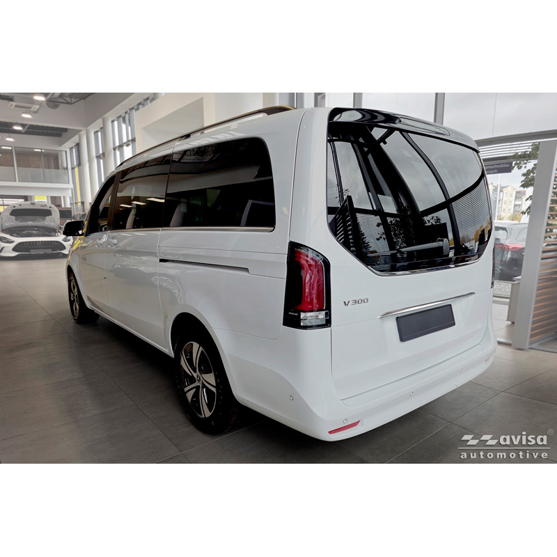 Avisa Revêtement d'habillage du hayon du coffre inox brossé sur mesure pour Mercedes Classe V (W447) 2014-2019, Facelift 2019-2024 & Facelift 2024-