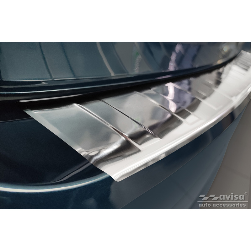 Protection de seuil arrière inox sur mesure pour Skoda Octavia IV Liftback 2020-2024 & FL 2024- 'Ribs'
