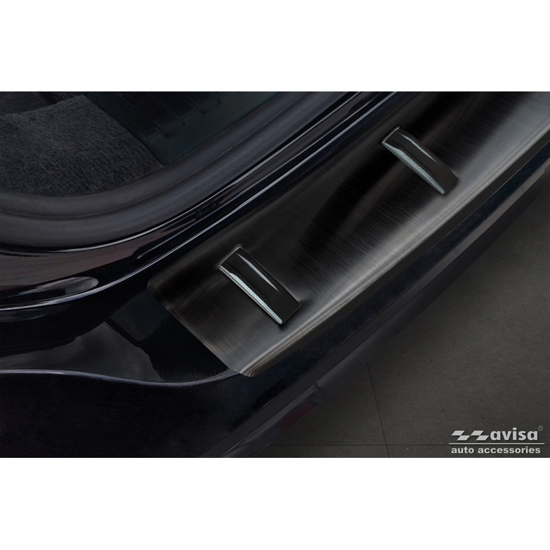 Protection de seuil arrière inox noir sur mesure pour Audi A6 (C8) Avant incl. S-Line 2023- 'STRONG EDITION'