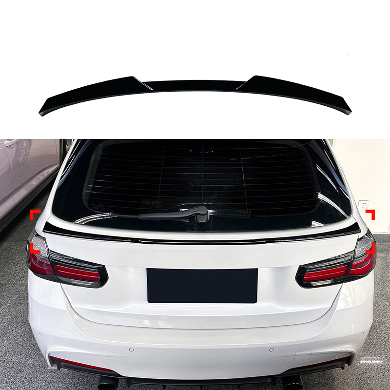 Aileron arrière inférieur sur mesure pour BMW Série 3 F31 Touring 2012-2019 (ABS Noir Luisant)