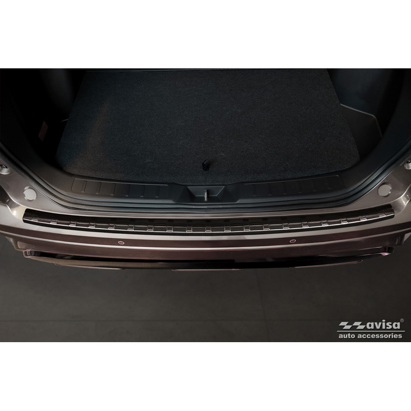 Protection de seuil arrière inox noir sur mesure pour Mitsubishi Eclipse Cross PHEV Facelift 2021-