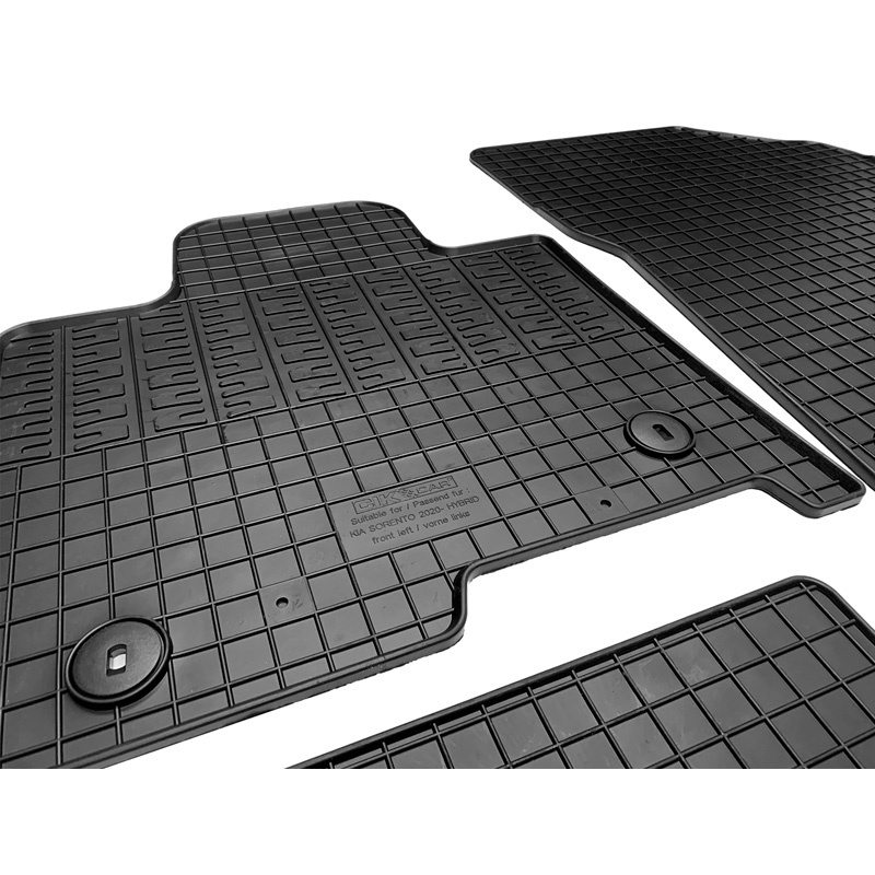 Set tapis de caoutchouc sur mesure pour Kia Sorento IV (MQ4) Hybrid 2020- (4-pièces + points de fixage)