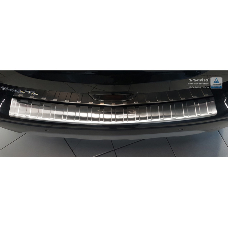 Protection de seuil arrière inox sur mesure pour Opel Mokka X 2016- 'Ribs'