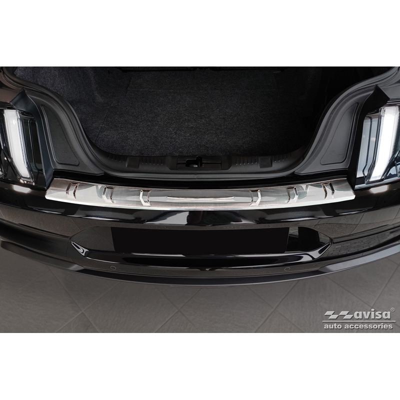Protection de seuil arrière inox sur mesure pour Ford Mustang VI Coupé 2015-2017 & FL 2017- incl. GT 'Ribs'