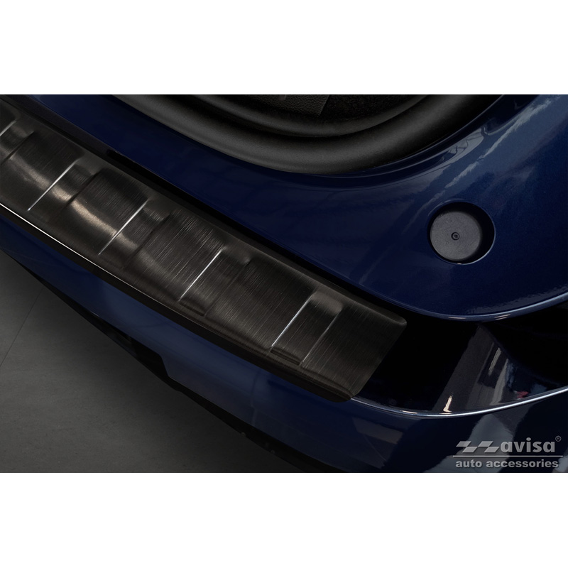 Protection de seuil arrière inox noir sur mesure pour Renault Megane E-Tech 2022- 'Ribs'