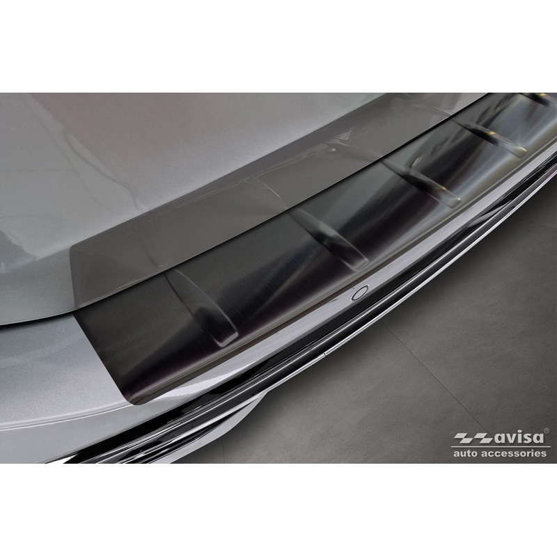 Protection de seuil arrière inox noir sur mesure pour Volkswagen Passat Variant (CJ5) 2023- 'Ribs'