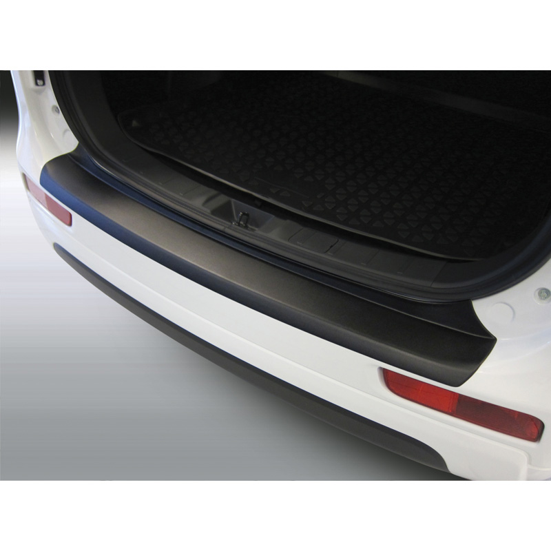 Protection de seuil arrière (ABS) sur mesure pour Mitsubishi Outlander 9/2012-9/2015 Noir