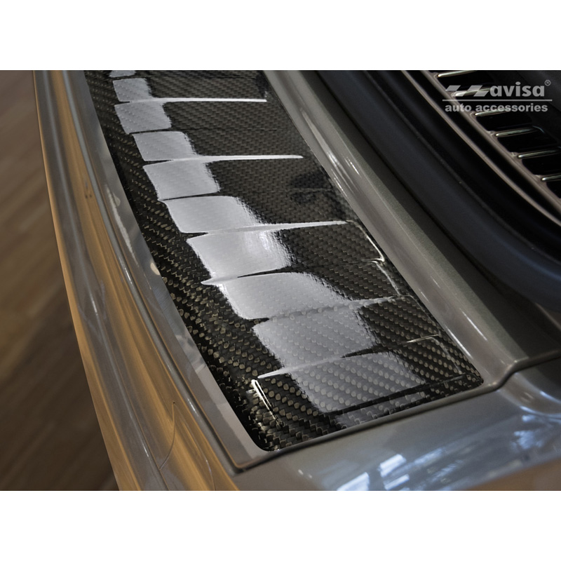 Protection de seuil arrière carboné 3D sur mesure pour Volvo XC60 Facelift 2013-2016