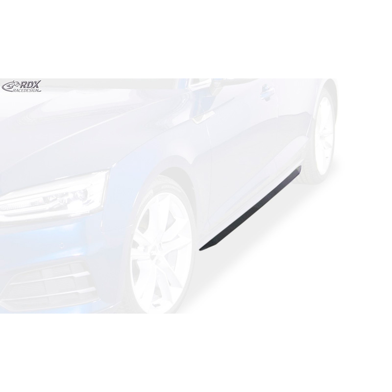 Jupes latérales 'Slim' sur mesure pour Audi A5 (F5) Coupe/Cabrio/Sportback 2016- (ABS noir luisant)