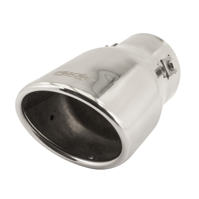 Simoni Racing Embout d'Échappement Ovale/Oblique Inox - 95x82xL147mm - Montage ->65mm