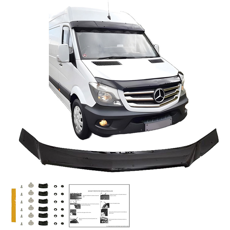 Protection du capot sur mesure pour Mercedes Sprinter W906 Facelift 2014-2018 - Noir brillant