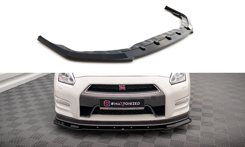 Voorspoiler Nissan GTR R35 11-16 Maxton Glans Zwart