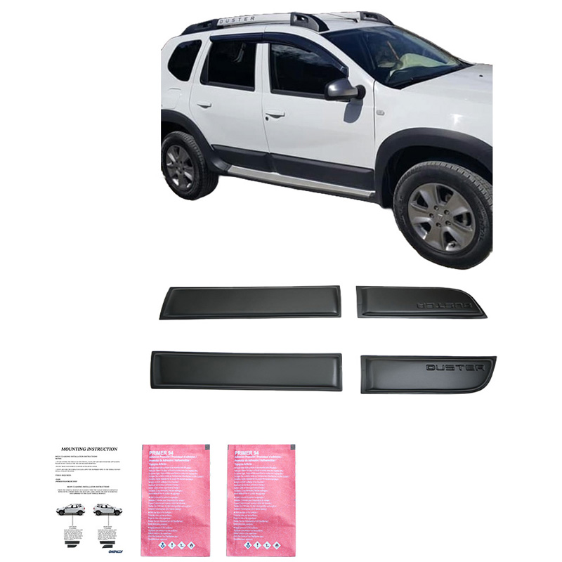 Jeu de baguettes de porte sur mesure pour Dacia Duster I 2010-2017 - Noir mat