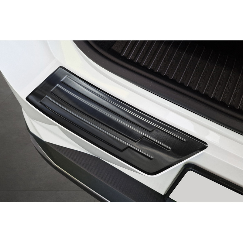 Avisa Protection de seuil arrière inox noir sur mesure pour Renault Scenic E-Tech 2024- 'Ribs'