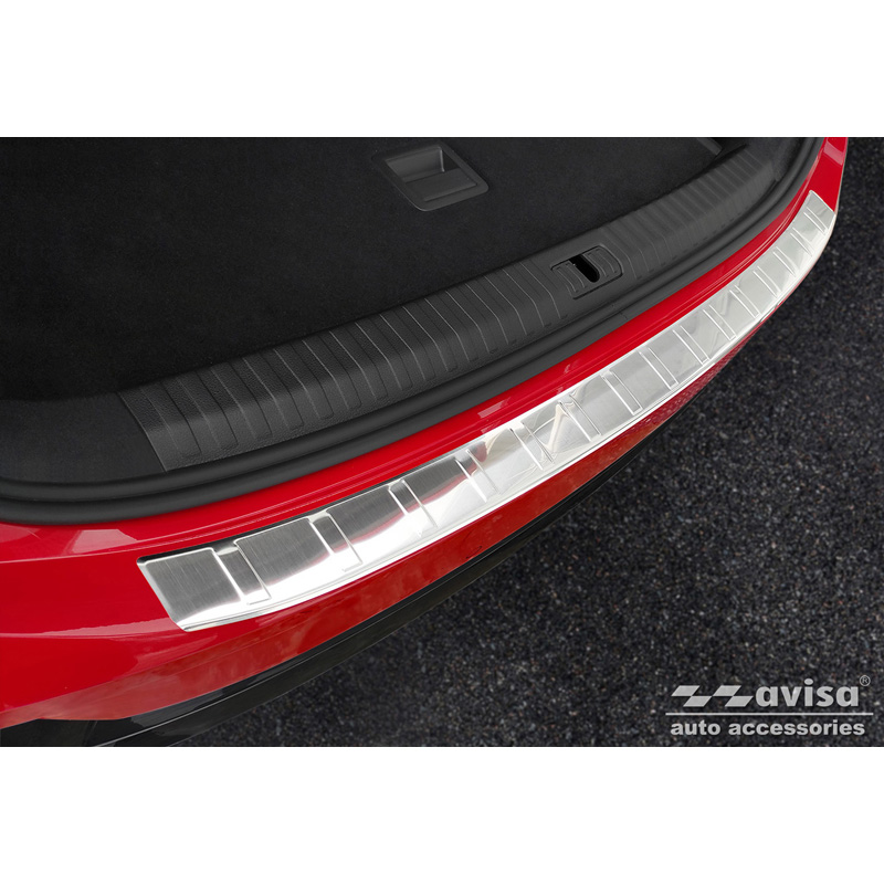 Protection de seuil arrière inox sur mesure pour Seat Ibiza 6J 5-portes Facelift 2012-2017 'Ribs'