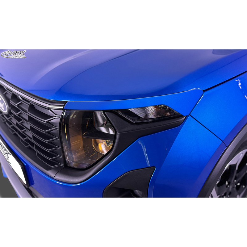RDX Spoilers de phares sur mesure pour Ford Transit Courier & Tourneo Courier 2023- (sans clignotants LED ni feux diurnes) (ABS)